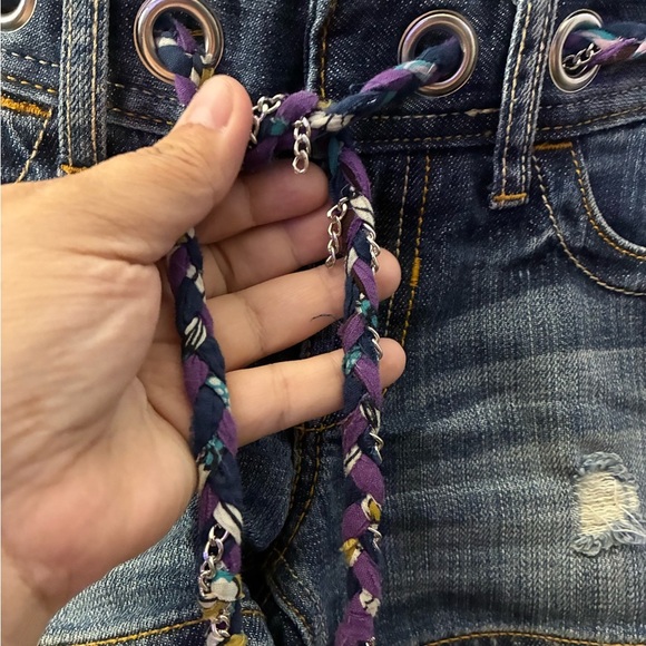 Express Distressed Denim Shorts with Boho Belt 0 - Picture 16 of 16